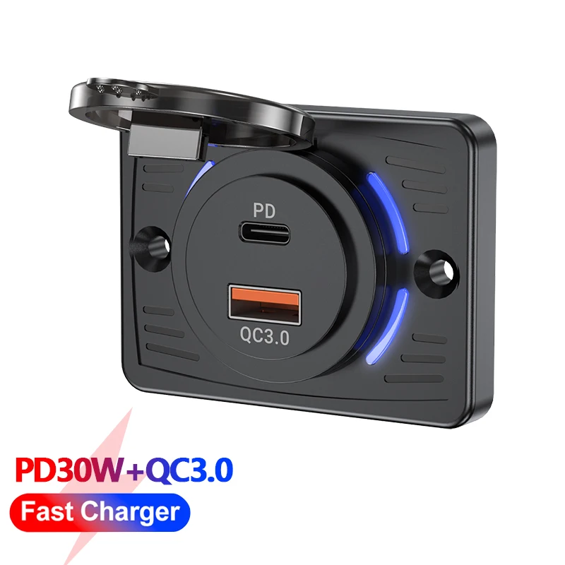 Enhanced USB Outlet Wall Mount with Sliding Cap - Fast Charging Power Adapter, Waterproof