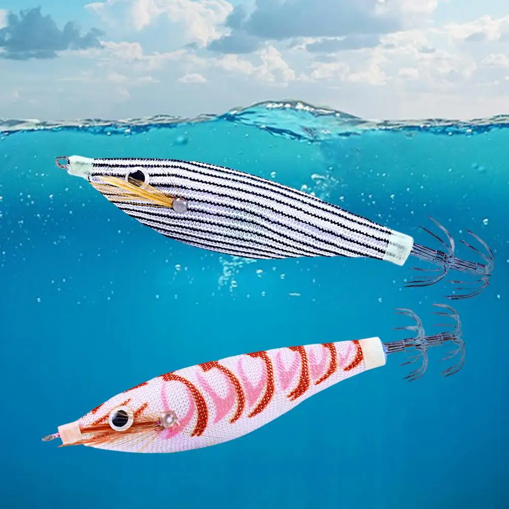 Fishing Lure 10cm/9.6g Artificial Lure Wood Shrimp Bait Squid Hook Jigging Floating Hard Bait Wobbler Jig Fishing Tackle Swim
