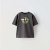 Cartoon Monster Tees Printed Black T-shirt Summer Wear Boys And Girls Fashion Casual Thin Tops Kids Cute Crewneck Base Shirt 6