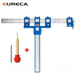 Règle de guidage de perçage, localisateur de poinçon de menuiserie de meubles multifonctionnels, localisateur de trous pour le travail du bois, outil de positionnement de perçage réglable 