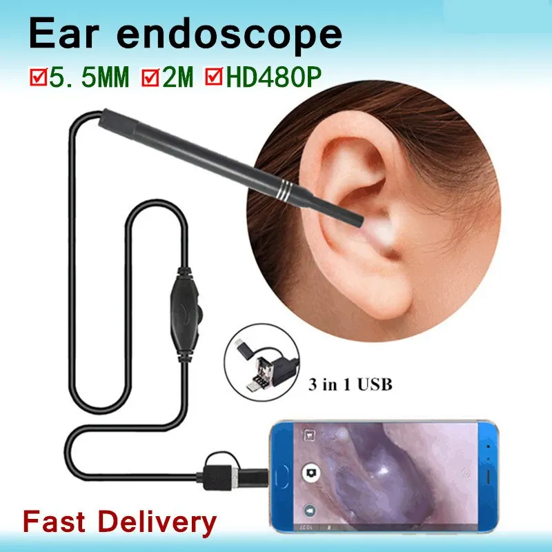 USB HD mini camera electronic ear spoon endoscope cleaner earwax removal cleaning tool intelligent visual ear picking spoon ear pick ear wax cleaner ear cleaner set ear camera ear picking tools set ear wax removal kit