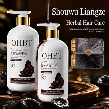 Shampoo per capelli alle erbe da 500 ml, che fa diventare bianchi i capelli neri, controlla l'olio e la sovratollatura, riduce forfora e prurito.