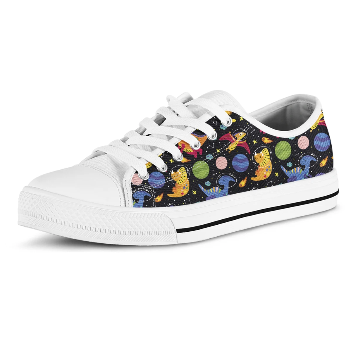 Women's Universe Dinasour Cartoon Sneakers Flat Canvas Shoes For Women Comfortable Casual Female Vulcanized Shoes