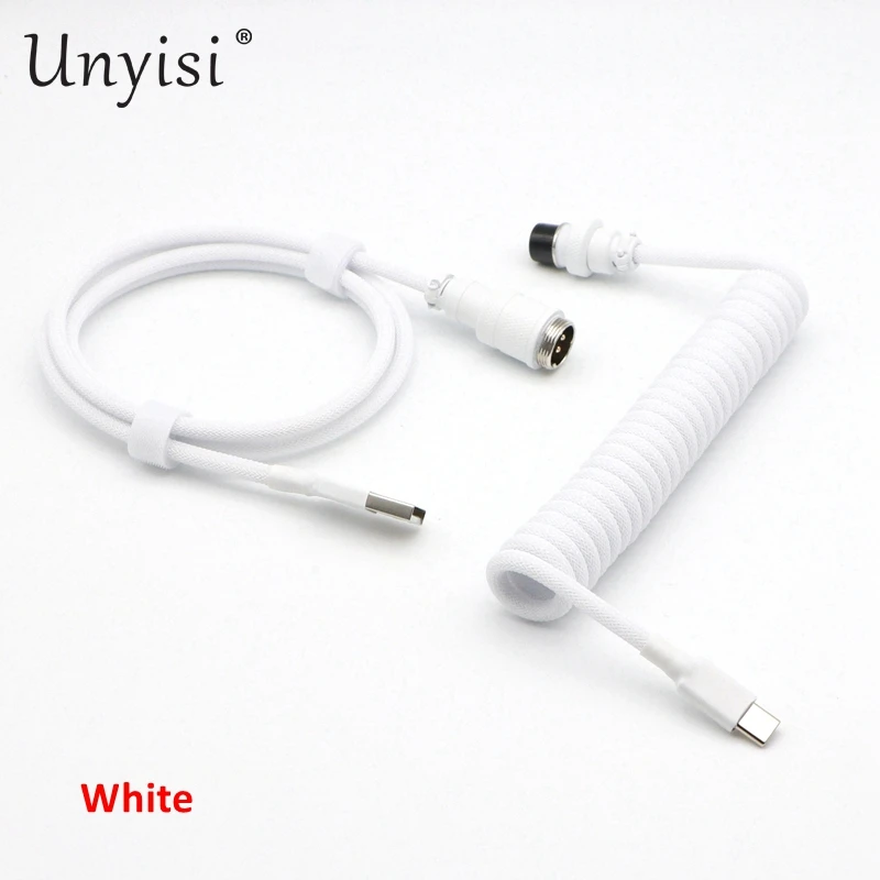 UCINNOVATE Cavo A Spirale Per Tastiera Meccanica - USB-C A USB-A 1,8m Con Connettore Aviator Staccabile - Doppia Guaina E Schermatura