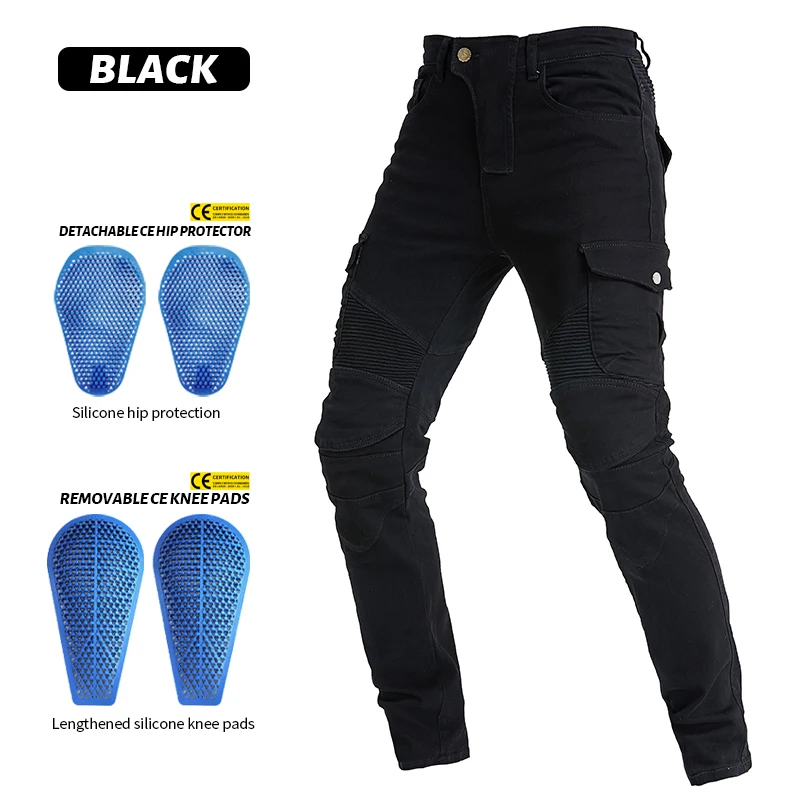 VOLERO Men Motorcycle Pants Motorcycle Jeans Protective Gear Riding Touring Motorbike Trousers With Protect Gears Summer Women safety gear Helmets & Protective Gear