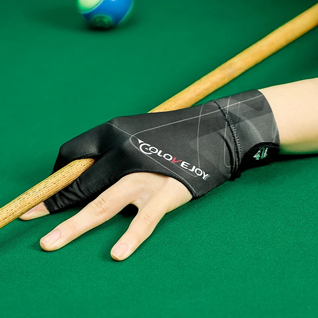 Gants de billard ouverts en polyester, main de magasins, trois