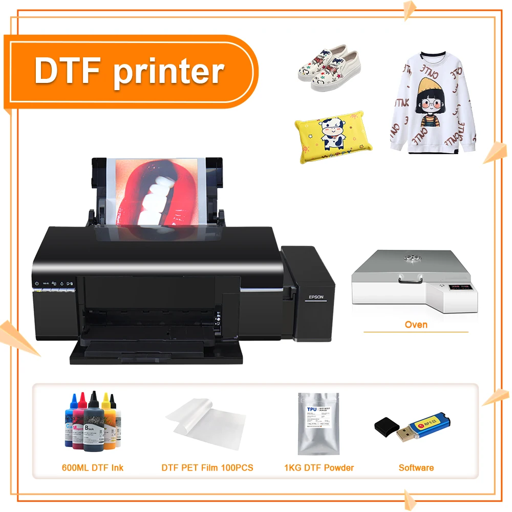 DTF Drucker A4 DTF Direkt zu Film Drucker Für Epson L805 Weiß tinte Zirkulieren Für Hoodies T