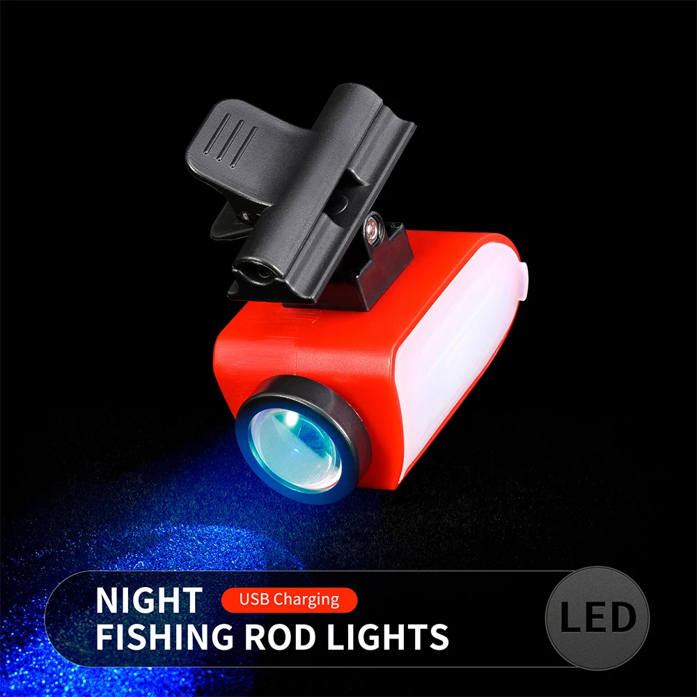 

Fishing Rod Light Led Two Color Fishing Led Light Stick Nonslip Night Fishing Rod Top Light USB Charging Raft Tackle Accessories