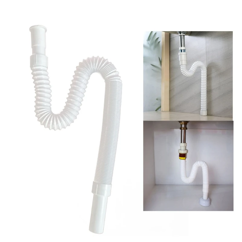 Flexible P/S-type Trap Tubing Sink Sewer Drain Pipe Extension Hose Tail Pipe