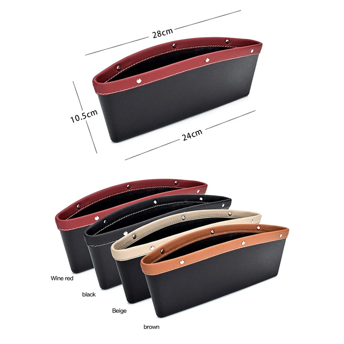 5pcs Car Seat Gap Organizer Storage Box Pocket Universal PU