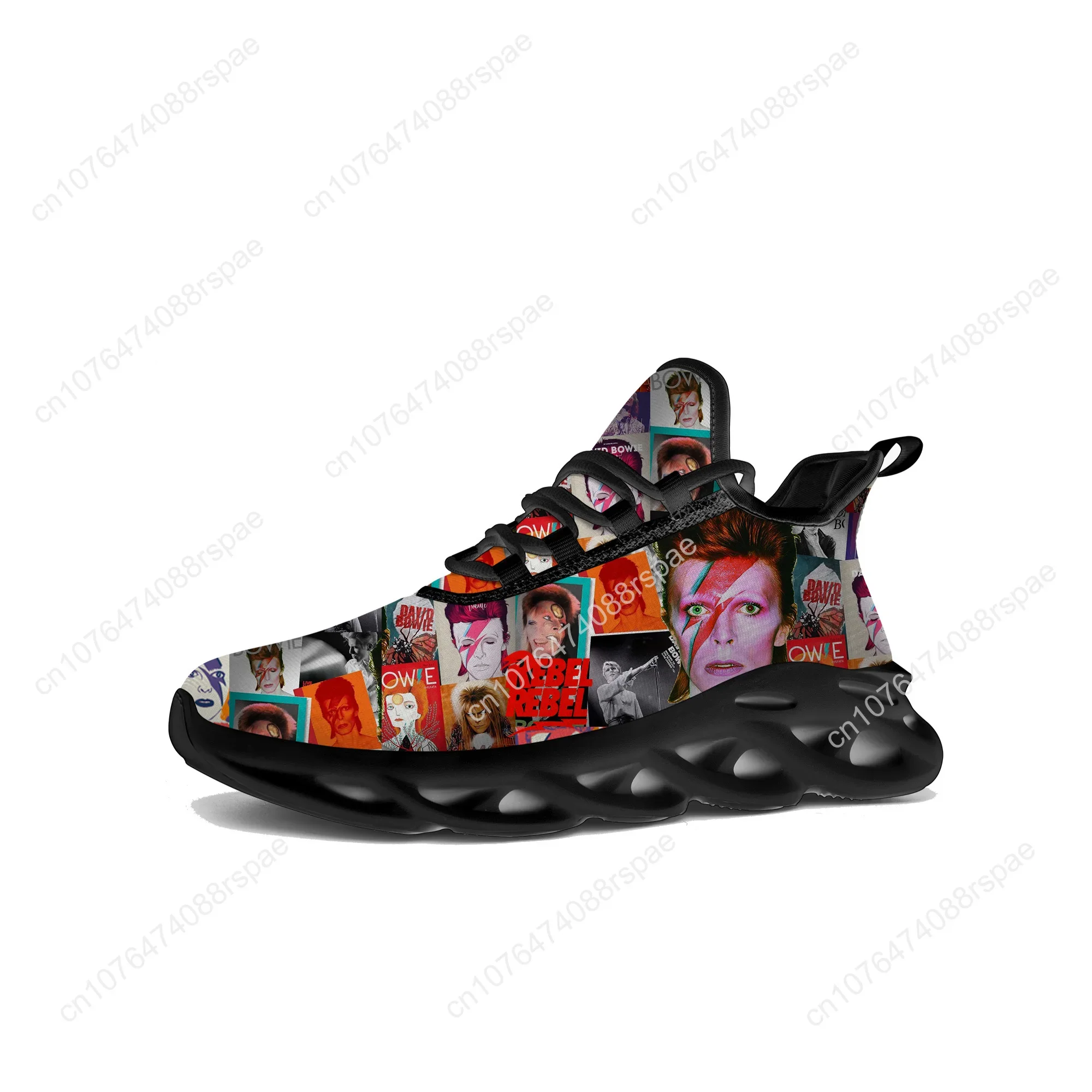 

David Rock Star Singer Flats Sneakers Mens Womens High Quality Sports Running Shoes Bowie Sneaker Customized Made Shoe