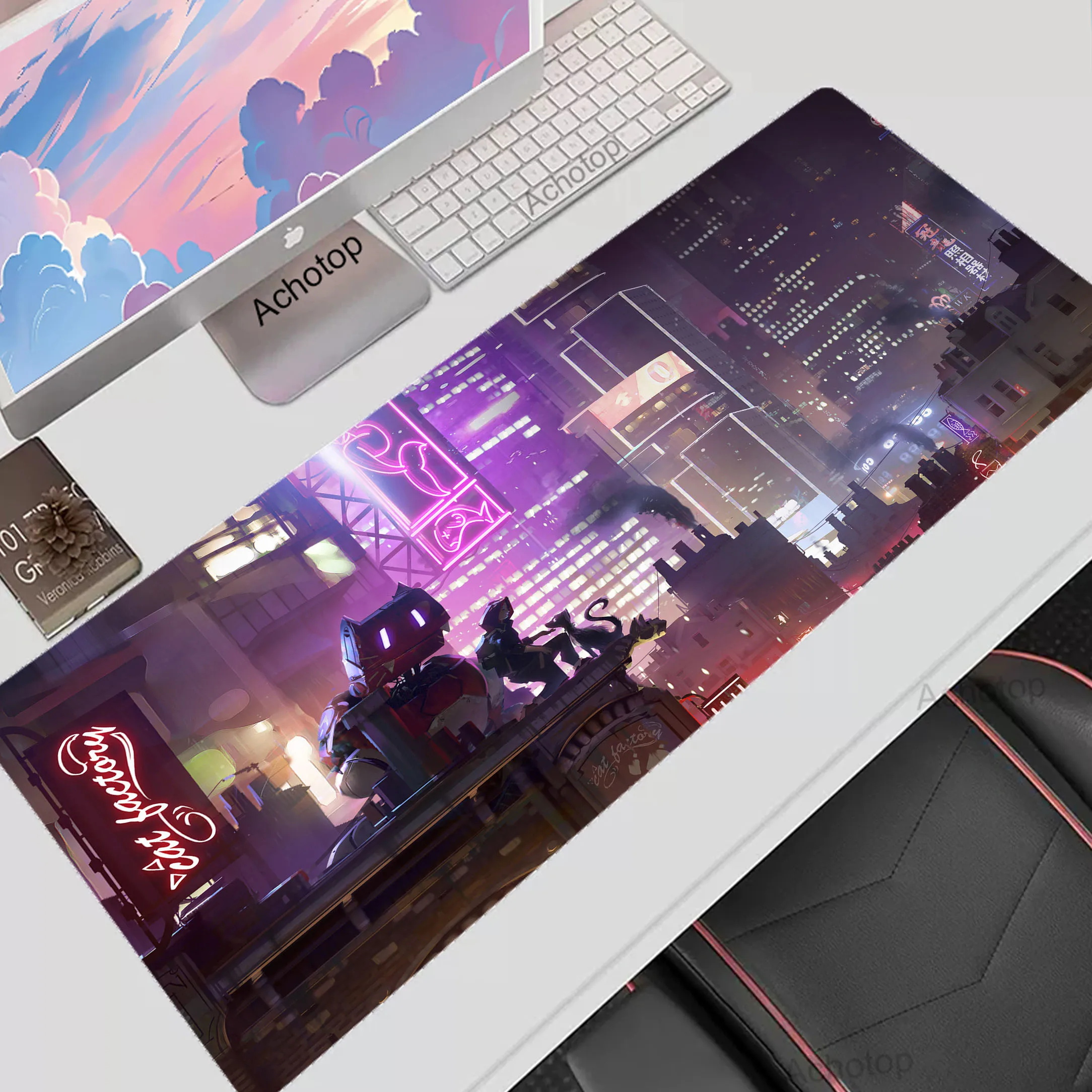 

Neon Mouse Pad Large Computer Keyboard Mousepads Oversize Game Mouse Mat Gamer Keyboard Desktop Mousemat Natural Rubber Deskmat