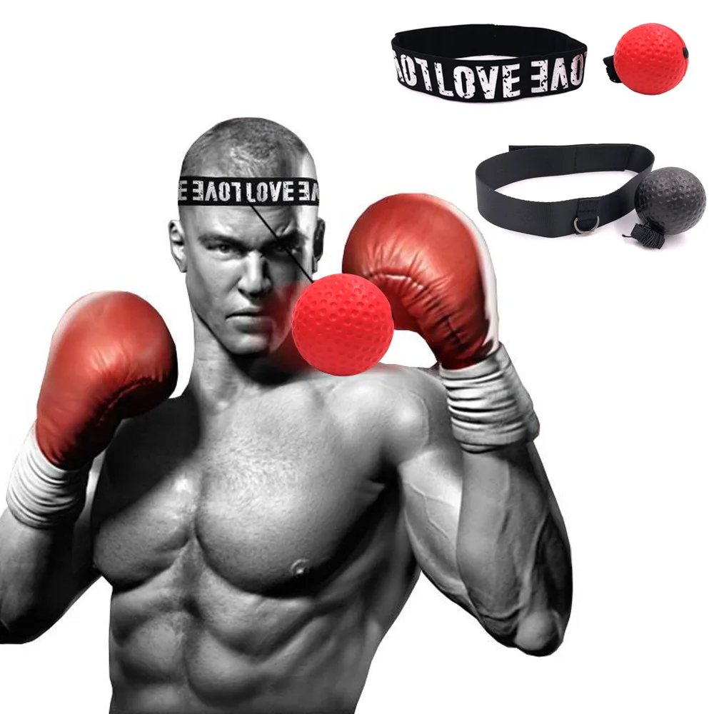 New Boxing Fight Ball on String Reflex Fitness Punching Head Bands Set Improving Speed Reaction MMA Training Goal Accessories