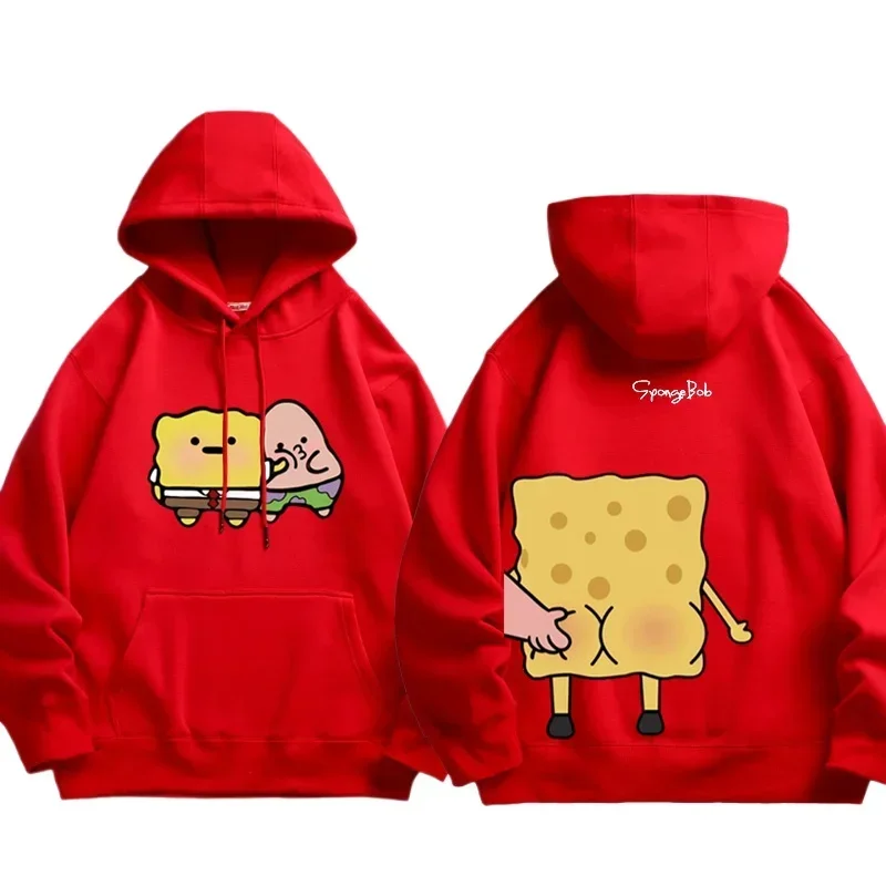 Fashionable and cute Spongebob Cartoon Anime Printing Men's and women's hoodies Autumn and Winter Couple's clothing hoodie 6