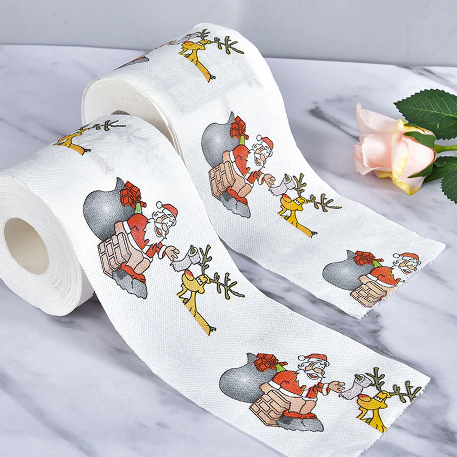 Toilet Paper Christmas Pattern Series Roll Paper Santa Claus Reindeer Hygienic Creative Toilet Papers Rolls Funny Napkins,toilet paper