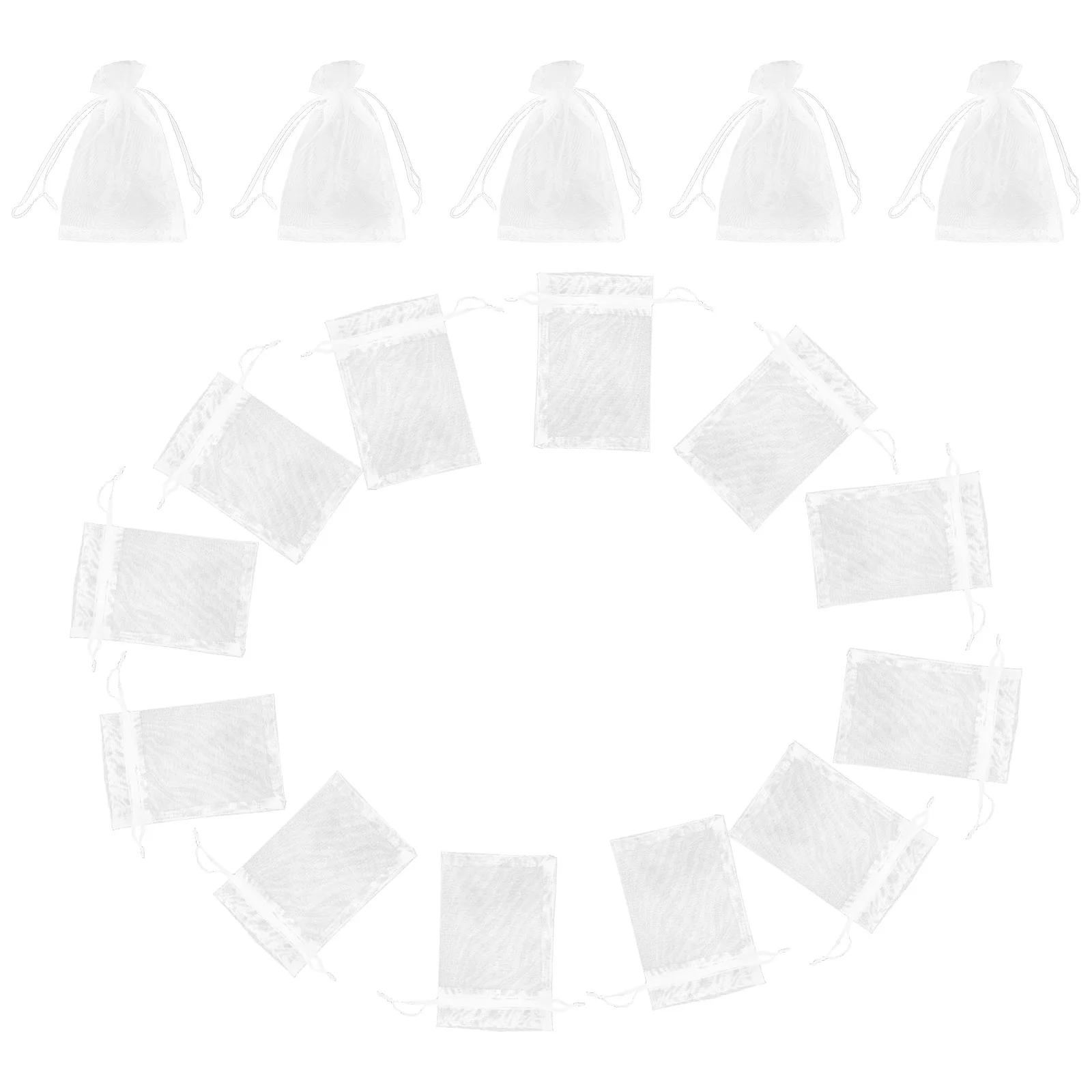 

100 Pcs Drawstring Pockets Chrismas Pouch Bags Chocolate Lip Gloss Pouches Jewelry Organza