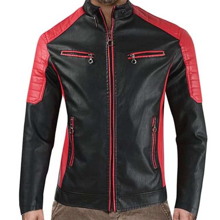 남성용 오토바이 가죽 재킷, 폭격기 모피 코트, 따뜻한 패션, 스플라이싱 빈티지 스탠드 칼라, 라이딩 블랙 롱 재킷