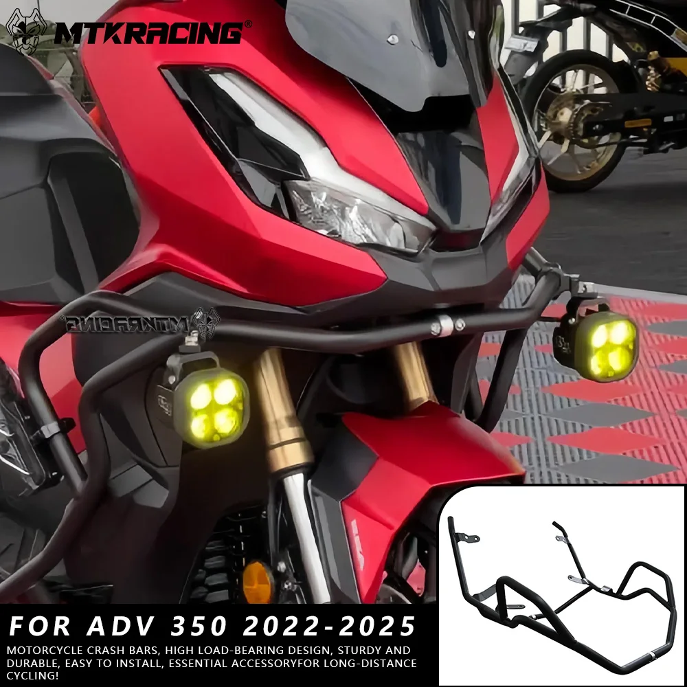 Hepco ADV 350 Crash Bars for Honda X-ADV FOR ADV350 ADV 350 adv350 2021-2024 2025 オートバイCNC排気管保護カバー、サイドアルミ合金