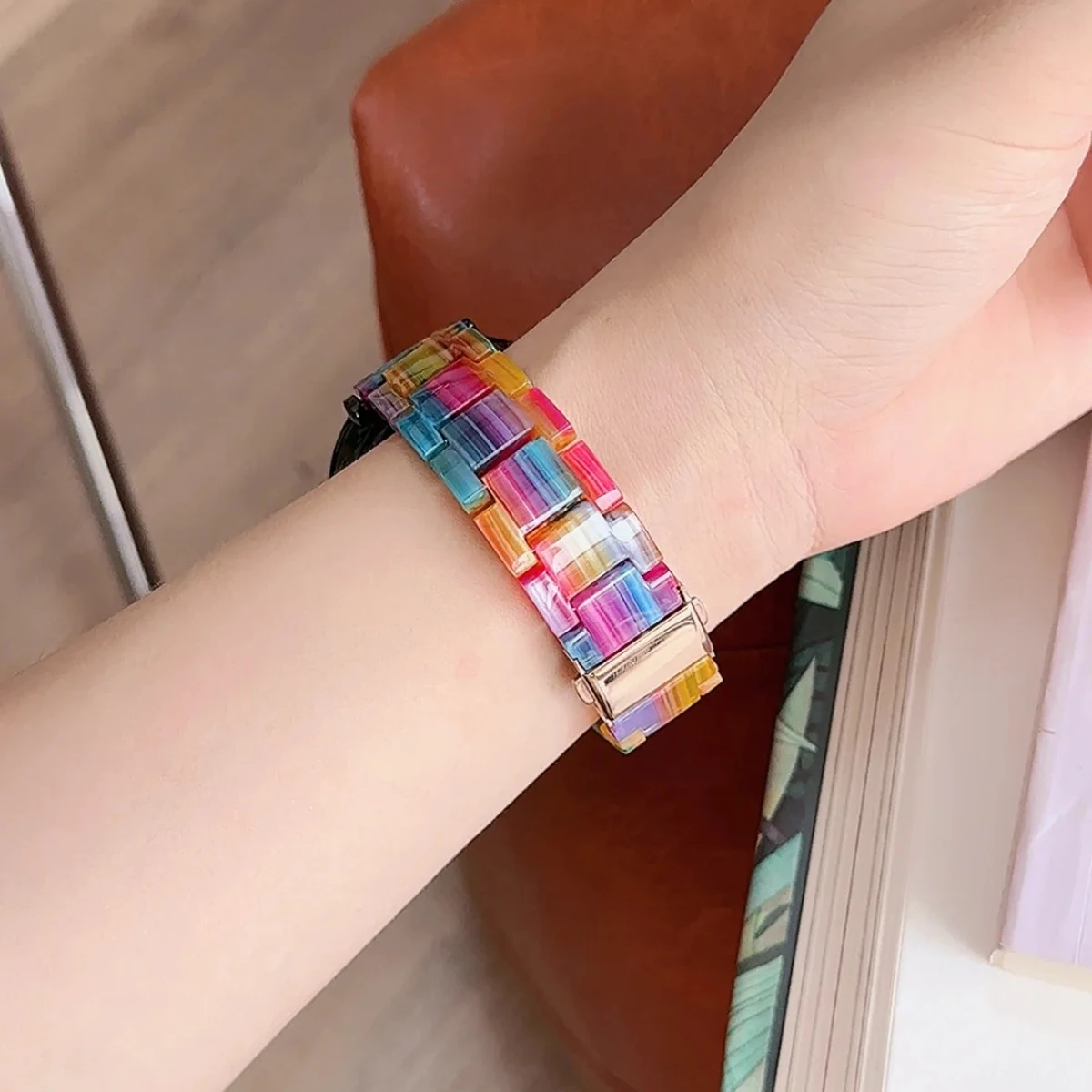 Universal 18mm Women's Resin Watch Strap - Trendy Design