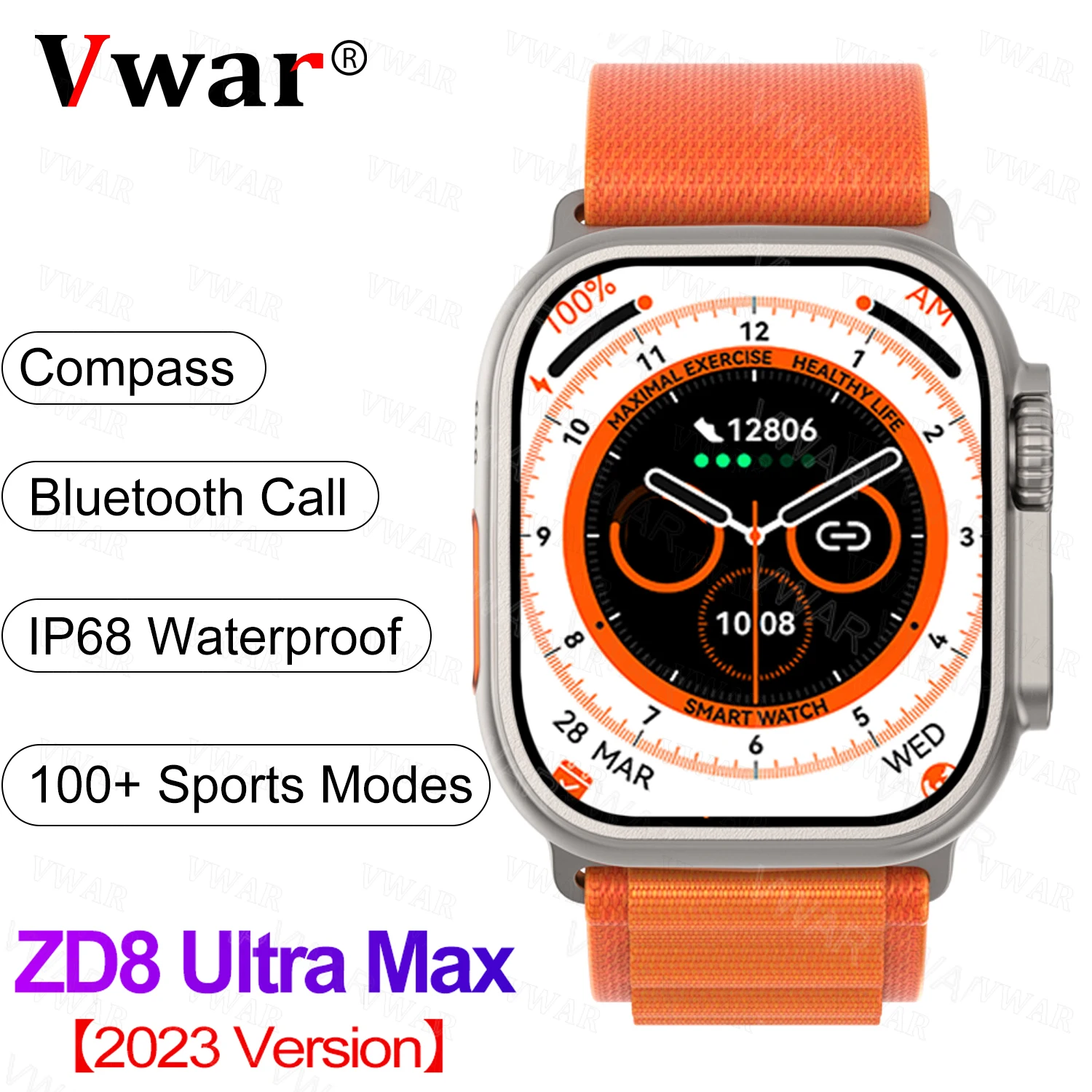 butiksindehaveren århundrede husdyr 2023 Vwar Zd8 Ultra Max Smart Watch Compass 2.2" 49mm Titanium Alloy Case  Bluetooth Call Nfc Ecg Ip68 Waterproof Smartwatch Men - Smart Watches -  AliExpress