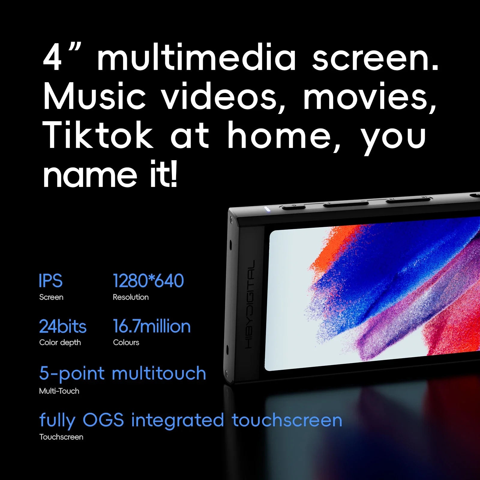 HiBy Digital M300 Android 13 Music Player MP3 HiFi Audio Bluetooth WiFi DSD256 FM Radio Dual Mic Built-in Speaker IPS 29hr 128GB 4