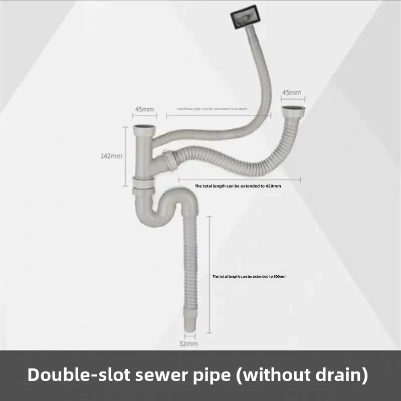 Stainless Steel Kitchen Sink Faucet Downpipe Single Sink Double Drain Board Mop Holder Chinese Style Household Hardware