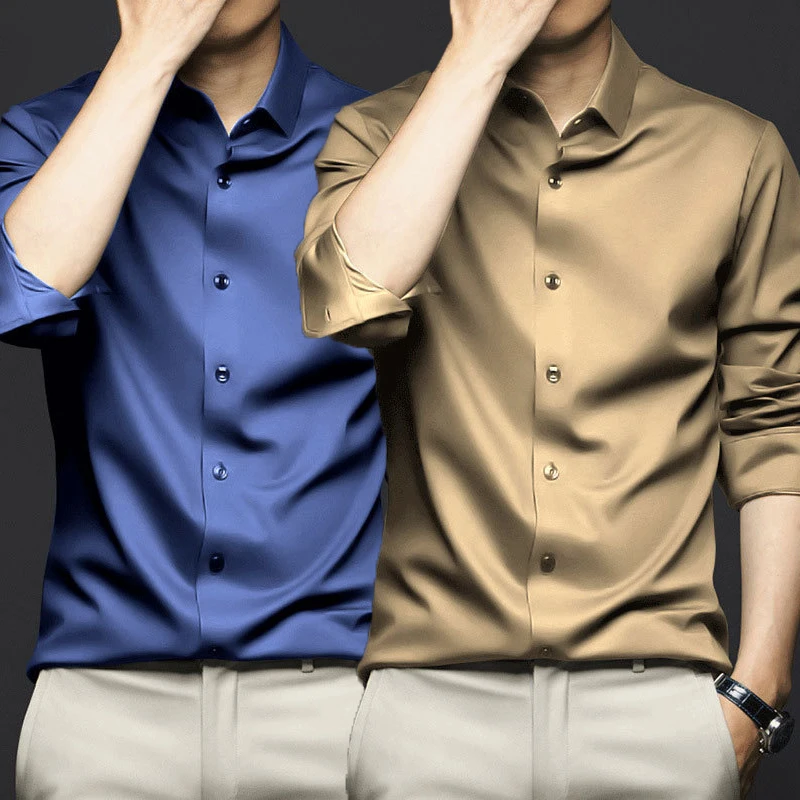 Camicia Oxford Slim Fit Uomo - Manica Lunga, Elasticizzata, Con Tasca - Casual E Lavoro