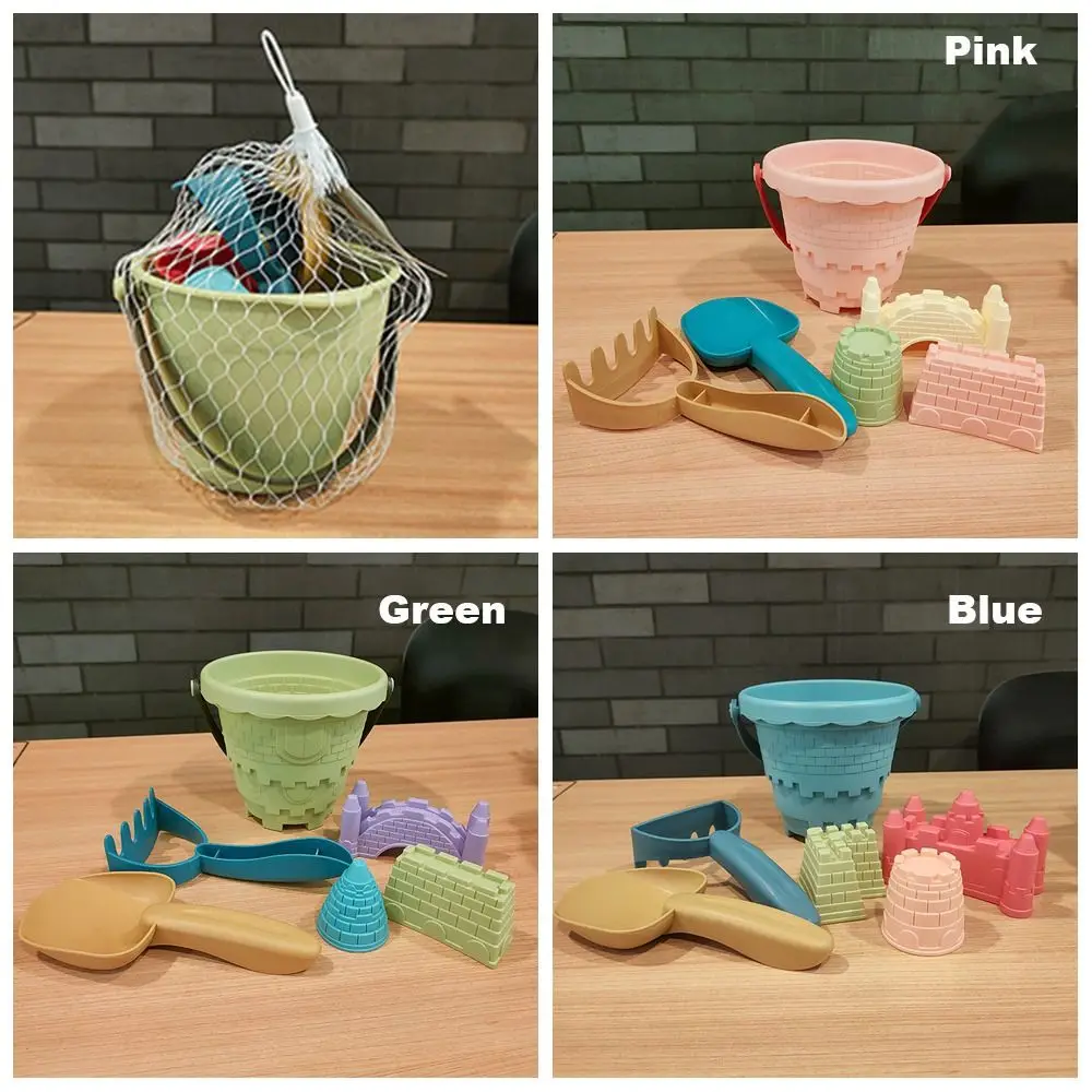 Outdoor Game For Kids 6PCS Sand Toys Set Beach Castle Bucket Shovel Rake Mold Digging Sand Kit Parent-Children Interactive — view 6