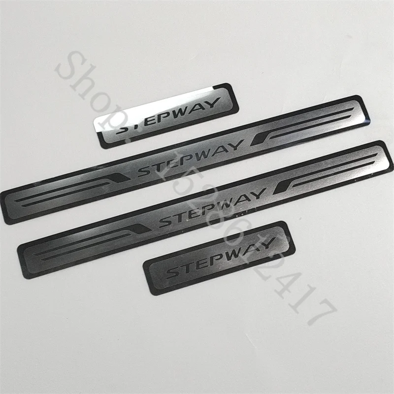 Set van 4 auto-instaplijsten voor Dacia Sandero 3 (III) DJF I 2021-2024, Auto Instaplijsten Anti-Kras Protector Koolstofvezel Kick Platen Drempel Bescherming Sticker instap plaat