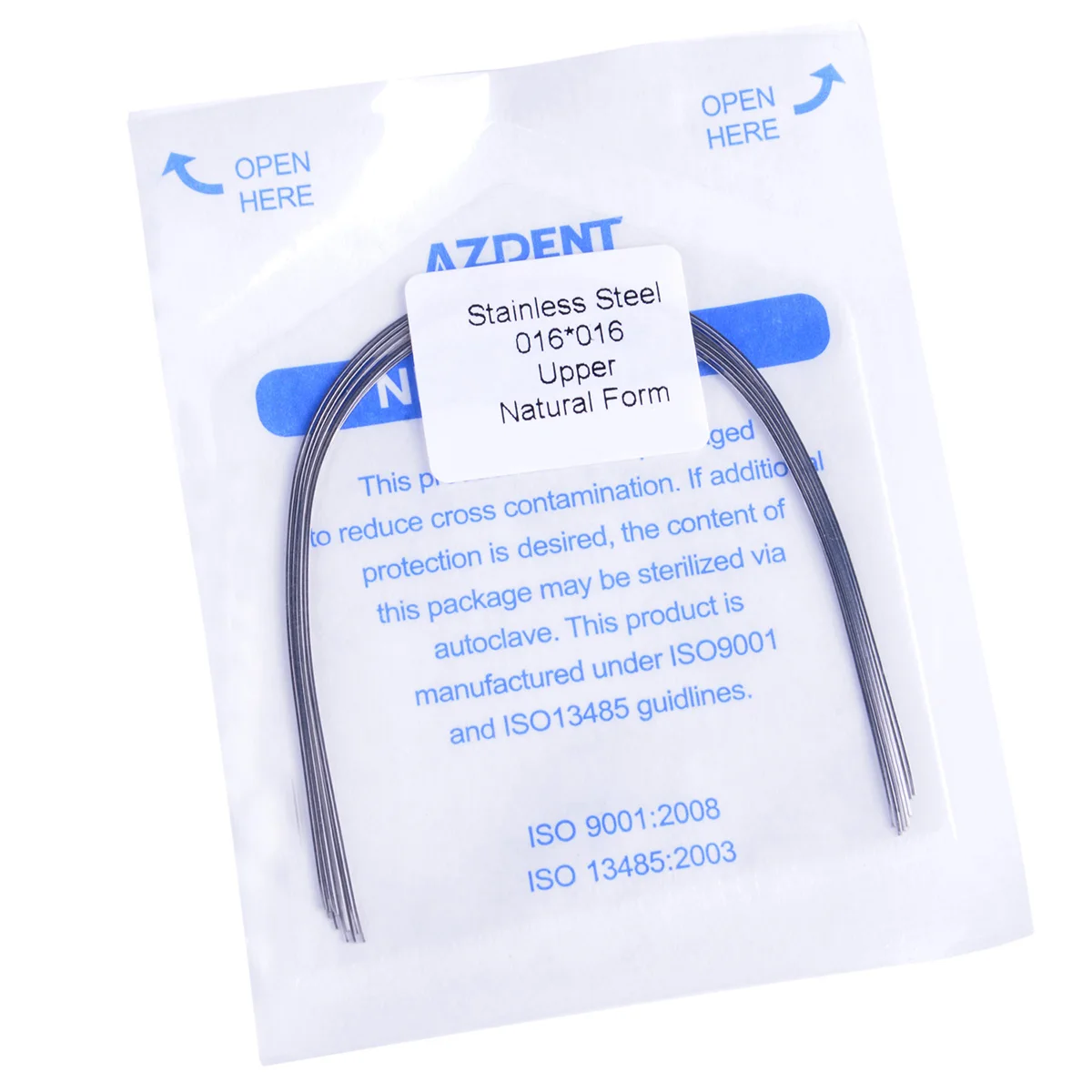 10 Stück/Packung AZDENT Edelstahl-Bogendraht, rechteckig, natürliche Form, zahnärztlicher kieferorthopädischer Drahtbogen unten/oben – Detail 5