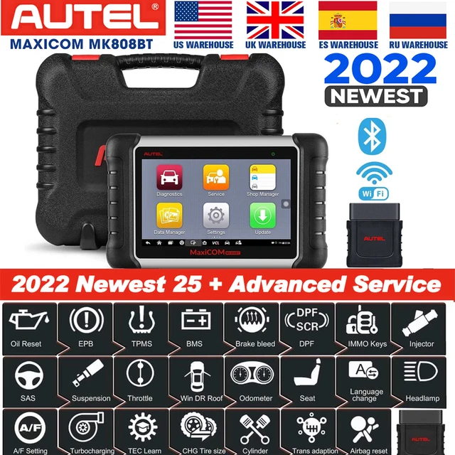 Autel – MaxiCOM MK808BT Scanner de Diagnostic automatique, OBD2, Bluetooth, compatible MK808 MK808TS, 2022 