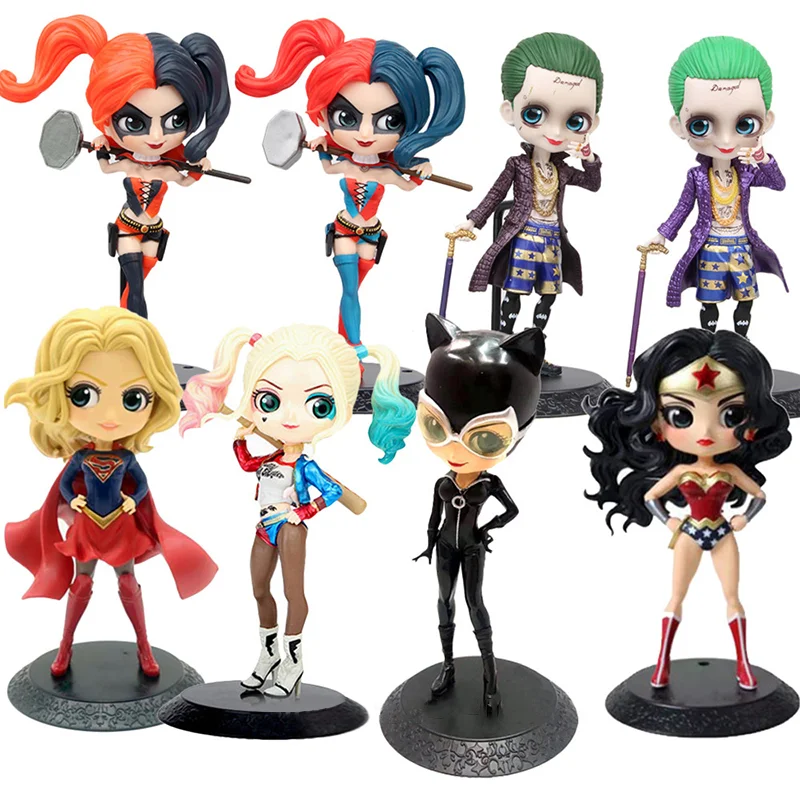 Bandai Q Posket 15 см Harley Quinn Wonder Woman модель Джокера Лига Справедливости Superheroe