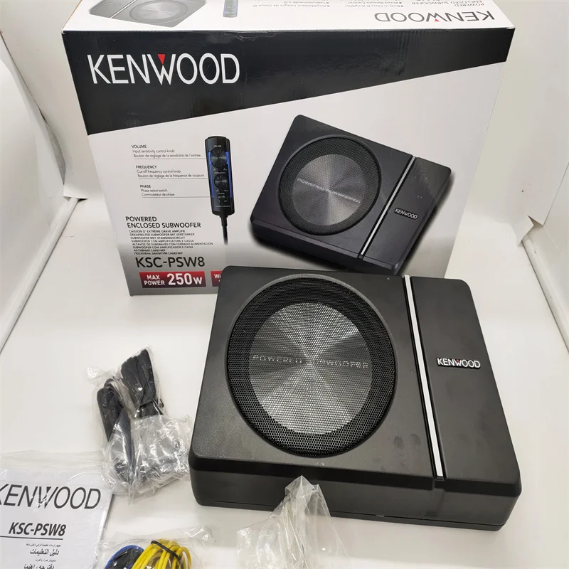 

Бесплатная доставка, 3 комплекта, KENWOOD KSC-PSW8 250 Вт, ультракомпактный автомобильный сабвуфер под сиденьем, 20 см/8 дюймов, закрытый сабвуфер для HONDA, VW