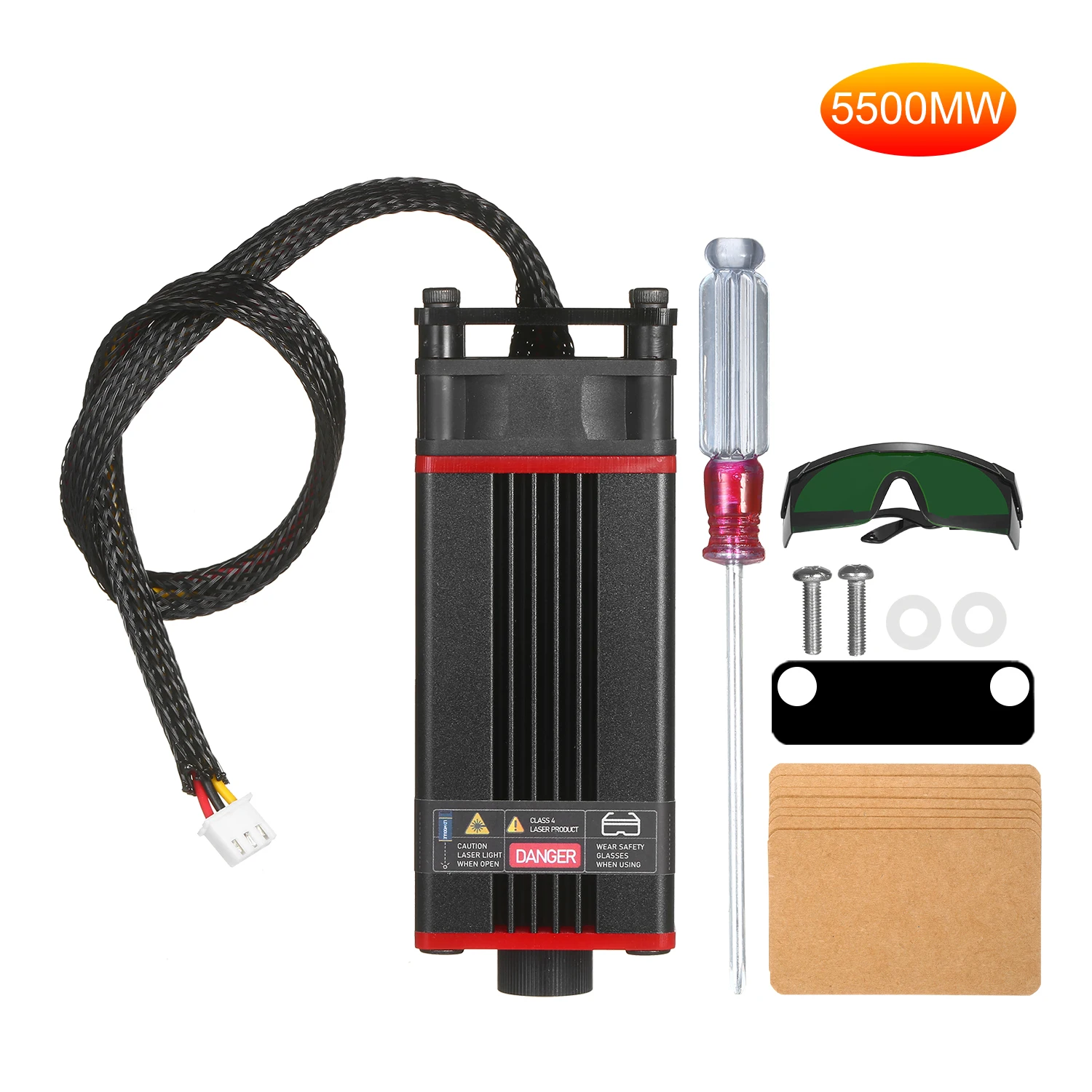 Upgrade 5500mW Laser Module Laser Head 450nm Blue Lase For Cutting Machine CNC DIY Wood Marking Cutting Tool