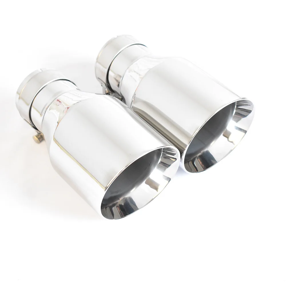 1PCS Double wall flat thickness 1.2mm Stainless Steel Vehicle Refitting Universal Exhaust Tip Muffler Tail Throat Modification