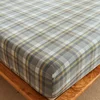 Bonenjoy 1pc Pure Cotton Fitted Sheets Plaid Style Bed Sheet spannbettlaken 90x200 Size Bed Linen for Home(Pillowcase need order 3