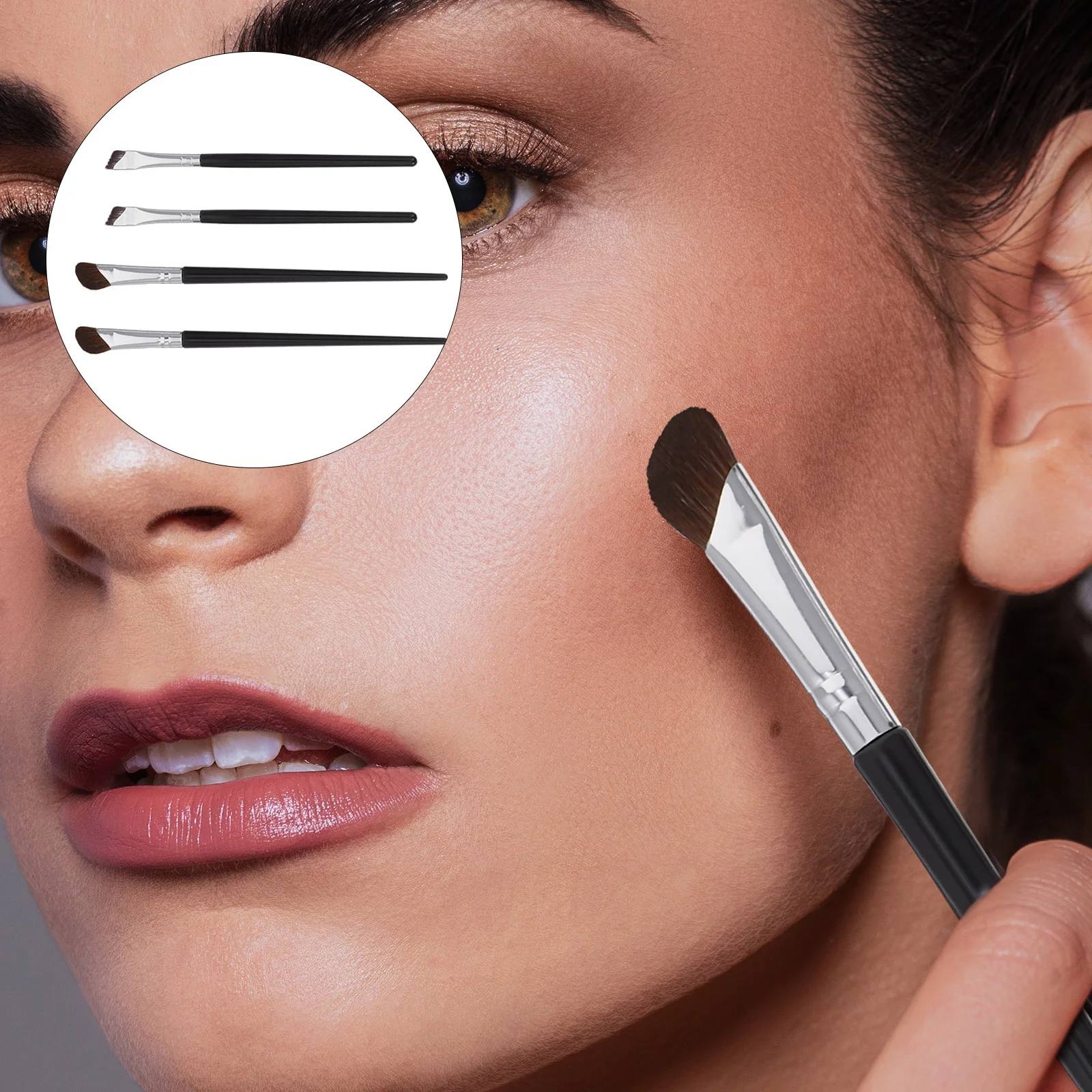 

4 Pcs Eye Makeup Nose Contour Brush Eyeliner Brush Angled Eyeliner
