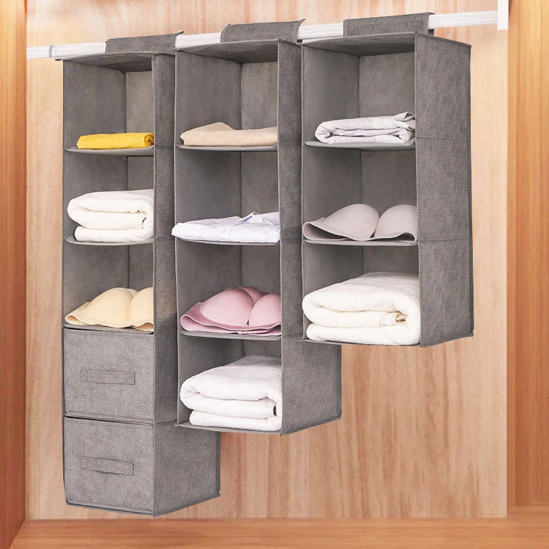 1345LayerPortableWardrobeHangingStorageBagDrawerStyle