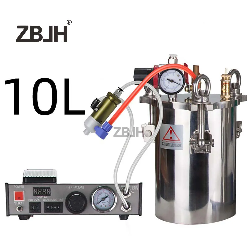 

Glue dispensing machine barrel kit 10L stainless steel liquid pressure pot + dispenser + anaerotic adhesive dispensing valve