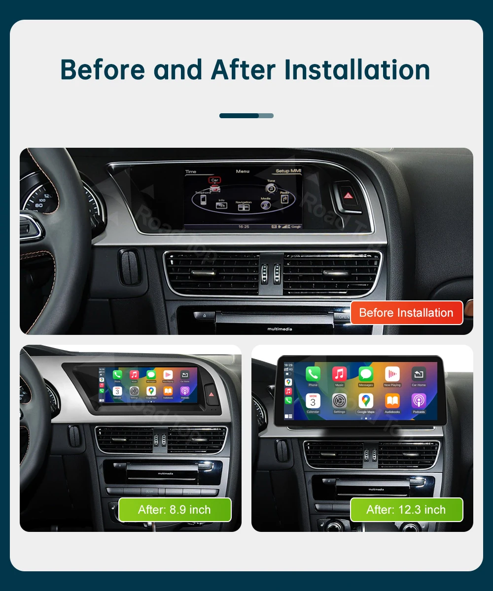 DE 12,3 Zoll Wireless CarPlay Multimedia-Bildschirm Android Auto für Audi A5 2008-2016 3G MMI Airplay Autolink – Detail 5