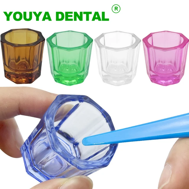 Dental Mixing Bowls Glass Dish Household Octagonal Reconcile Cups Dentistry Lab Liquid Powder Holder Container Dentist Tools New