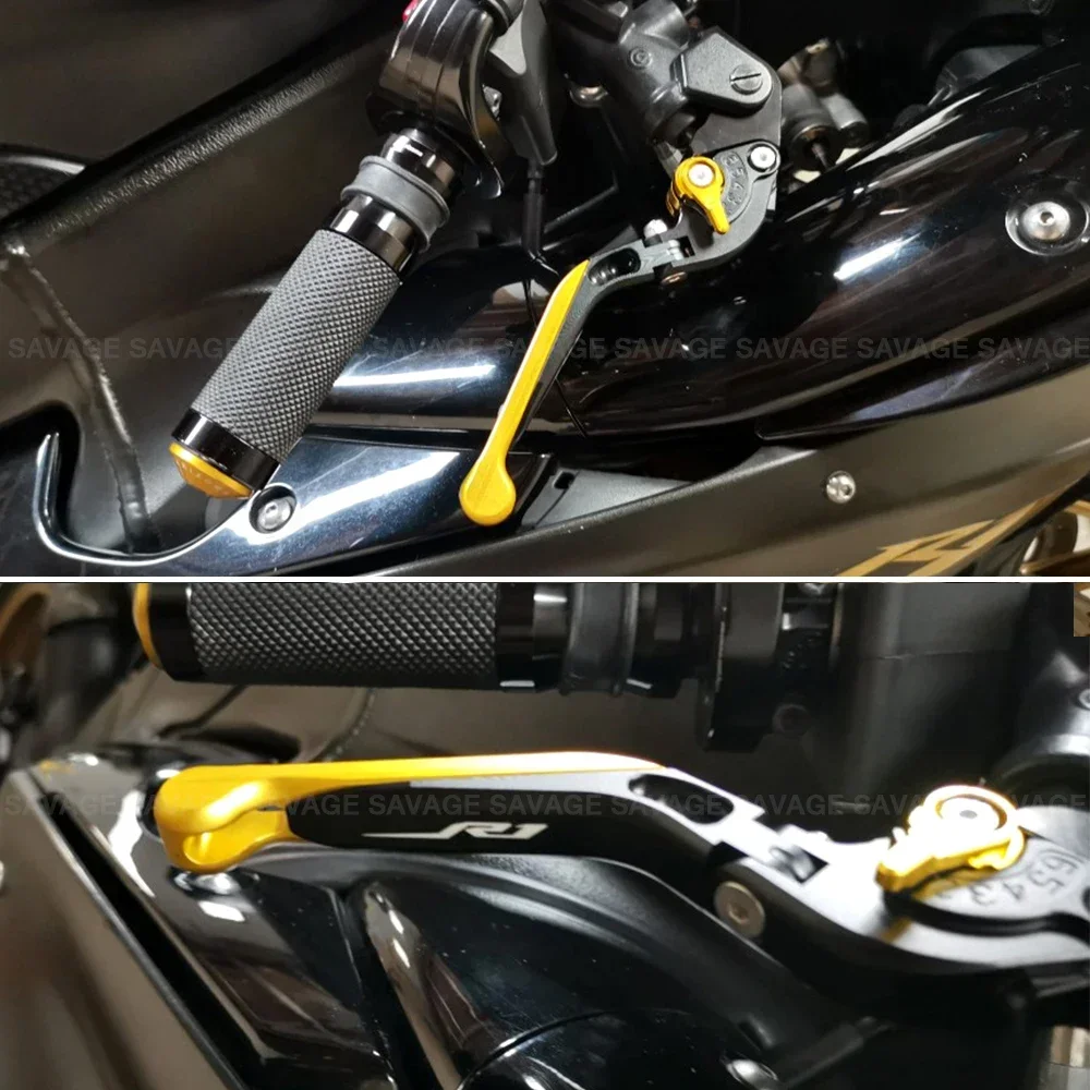 Motocicleta freio de embreagem alavancas, ajustável, dobrável estendendo alças de controle, YAMAHA YZFR1 YZF-R1 R1M R1S 2004-2024, R1