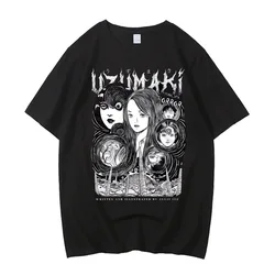 Junji Ito Anime Graphic Unisex Cotton Streetwear T - Shirt - Punk Hip Hop Style - S (Black - 92626)