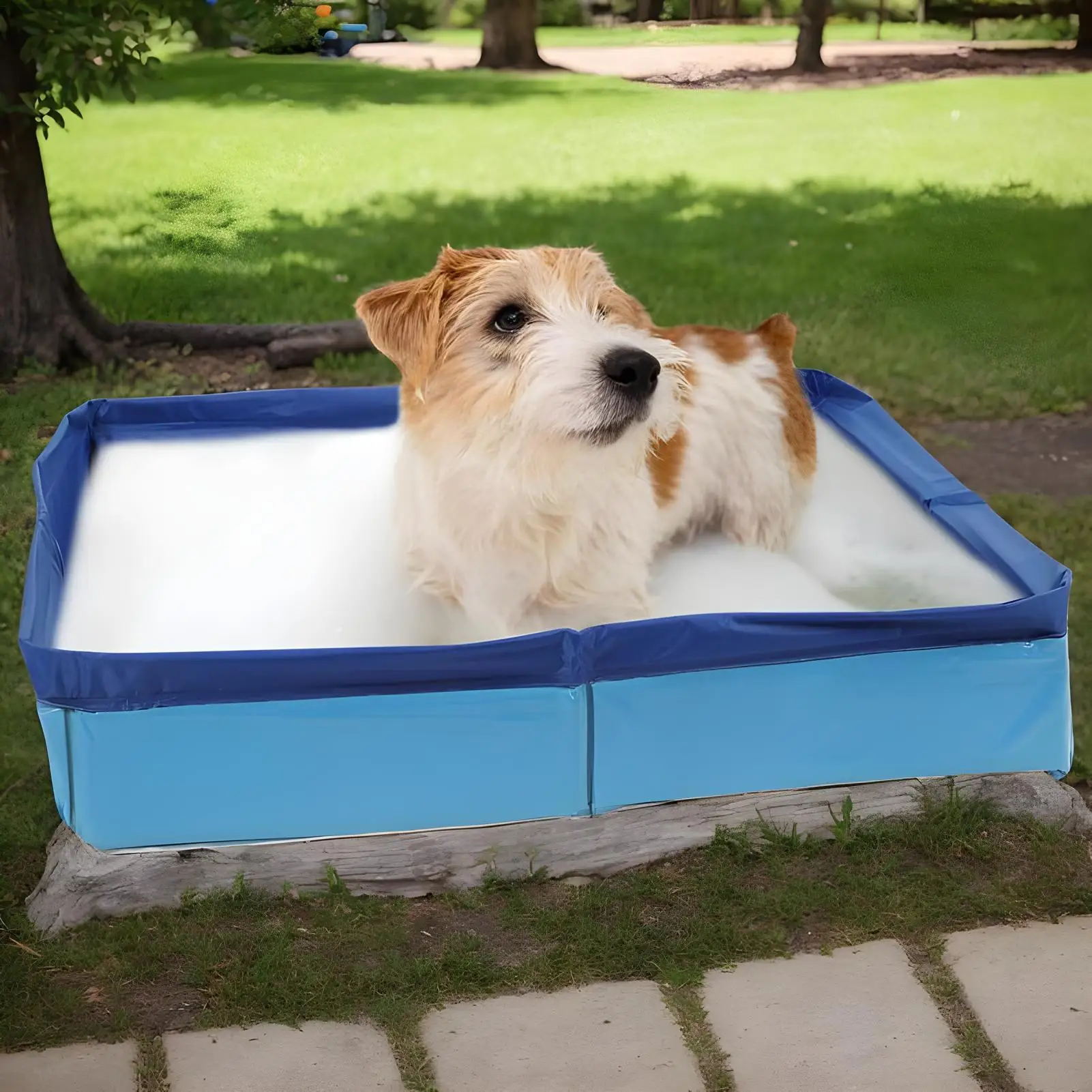 Pet Bath Pool PVC Folding Swimming Pool for Dog Save Non-Inflatable Space Pet Puppy Paddling Tub for Puppy Cats Other Animals
