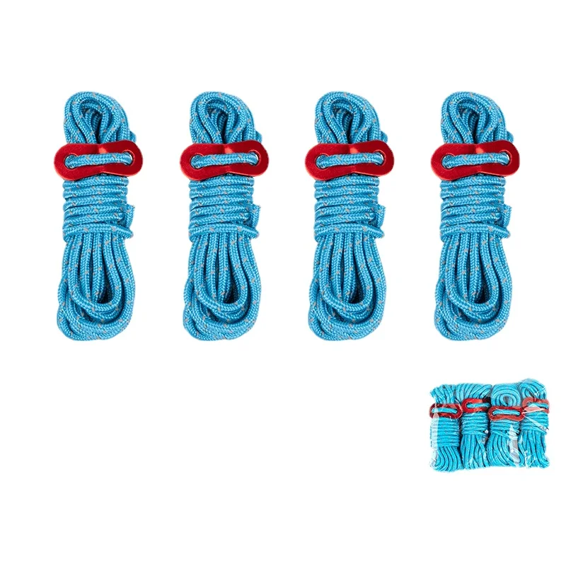 

4Pcs Outdoor Guy Lines Tent Cords Camping Rope with Aluminum Guylines Adjuster Tensioner for Tent Tarp Canopy Shelter Camping