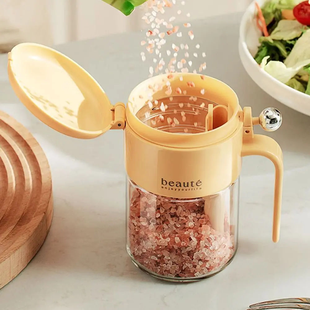 Description Picture 6 of itemSimple Glass Sealed Seasoning Jar Leak-proof Push-type Sugar and Salt Container with Spoon Lid Dustproof Spice Tank Restaurant