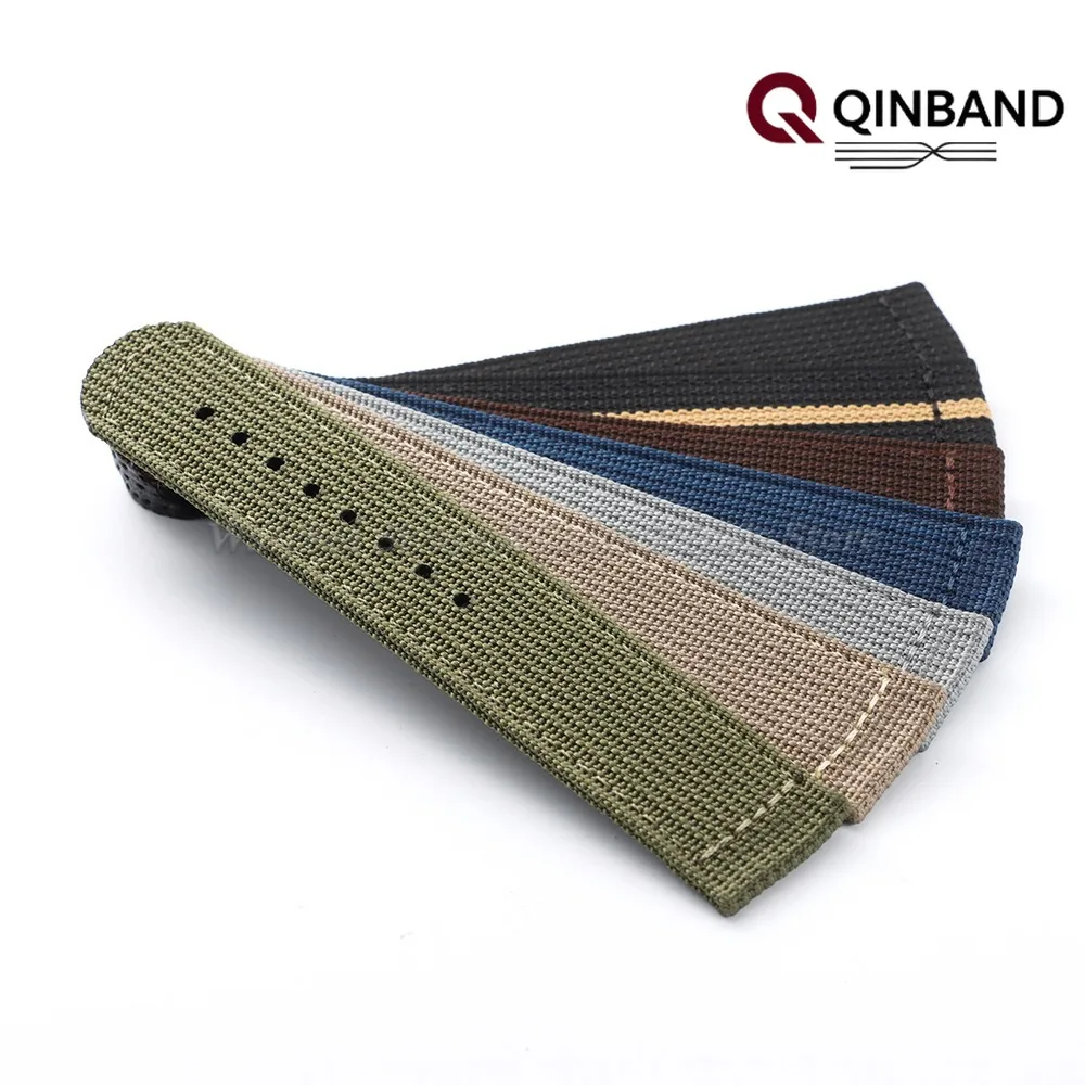 Ribbed Nylon Canvas Watch Strap - Sporty Military Style Universal Bracelet