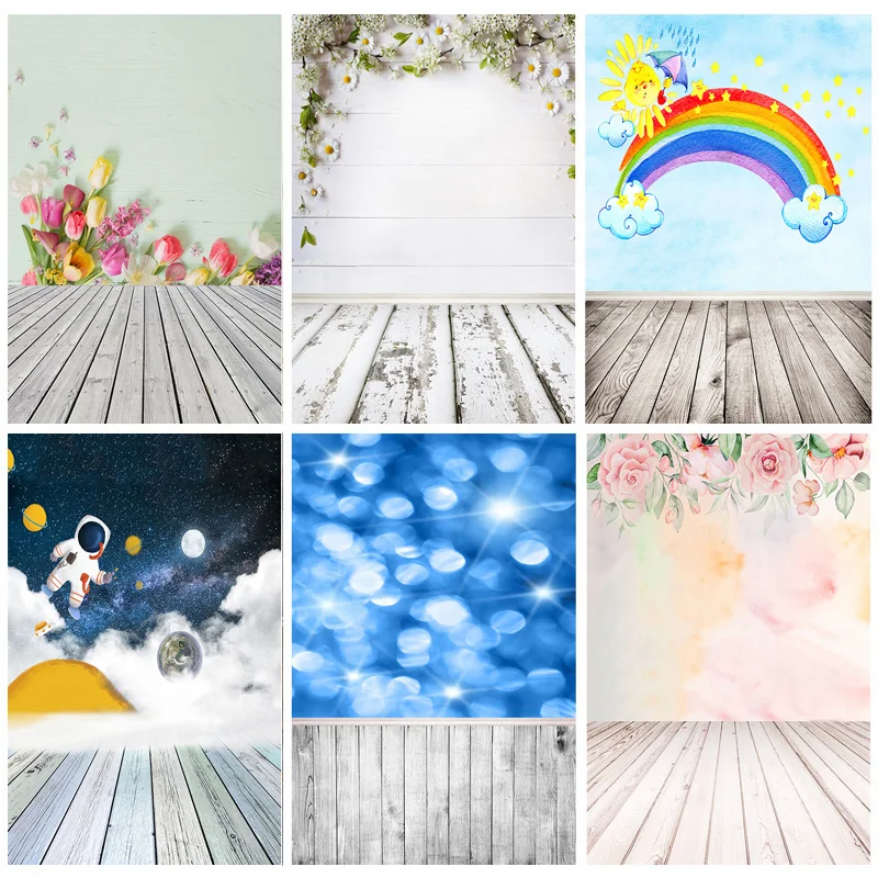 

SHUOZHIKE Art Fabric Photography Backdrops Wall And Wood Floor Flower Planks Landscape Photo Studio Background 22517 MBD-04