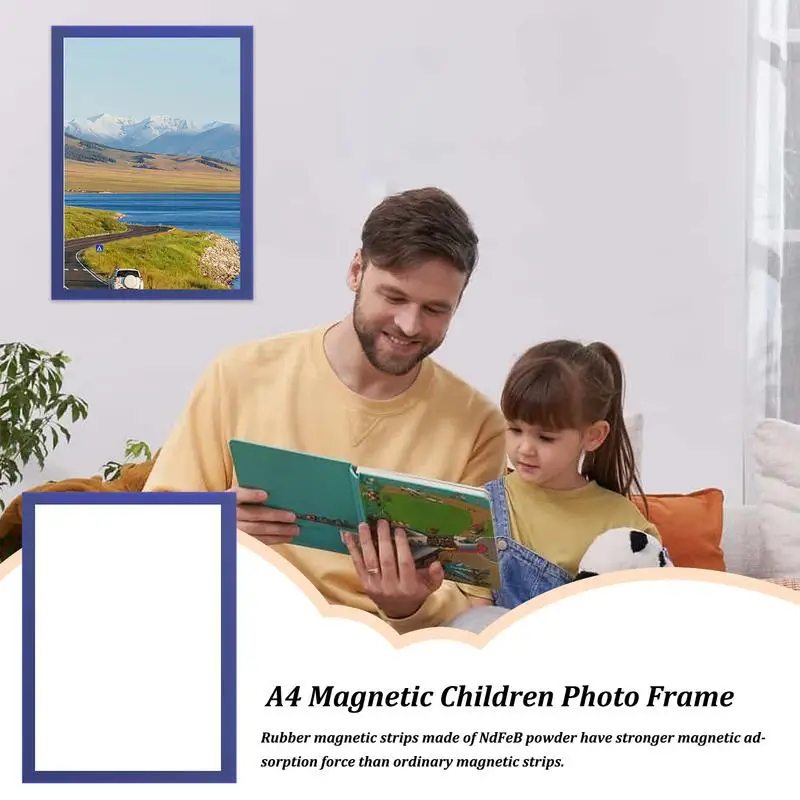 A4 Removable Picture Frames Magnetic Picture Frame Home Decor for Car Door Bedroom School Classroom Travel Vacation Graduation