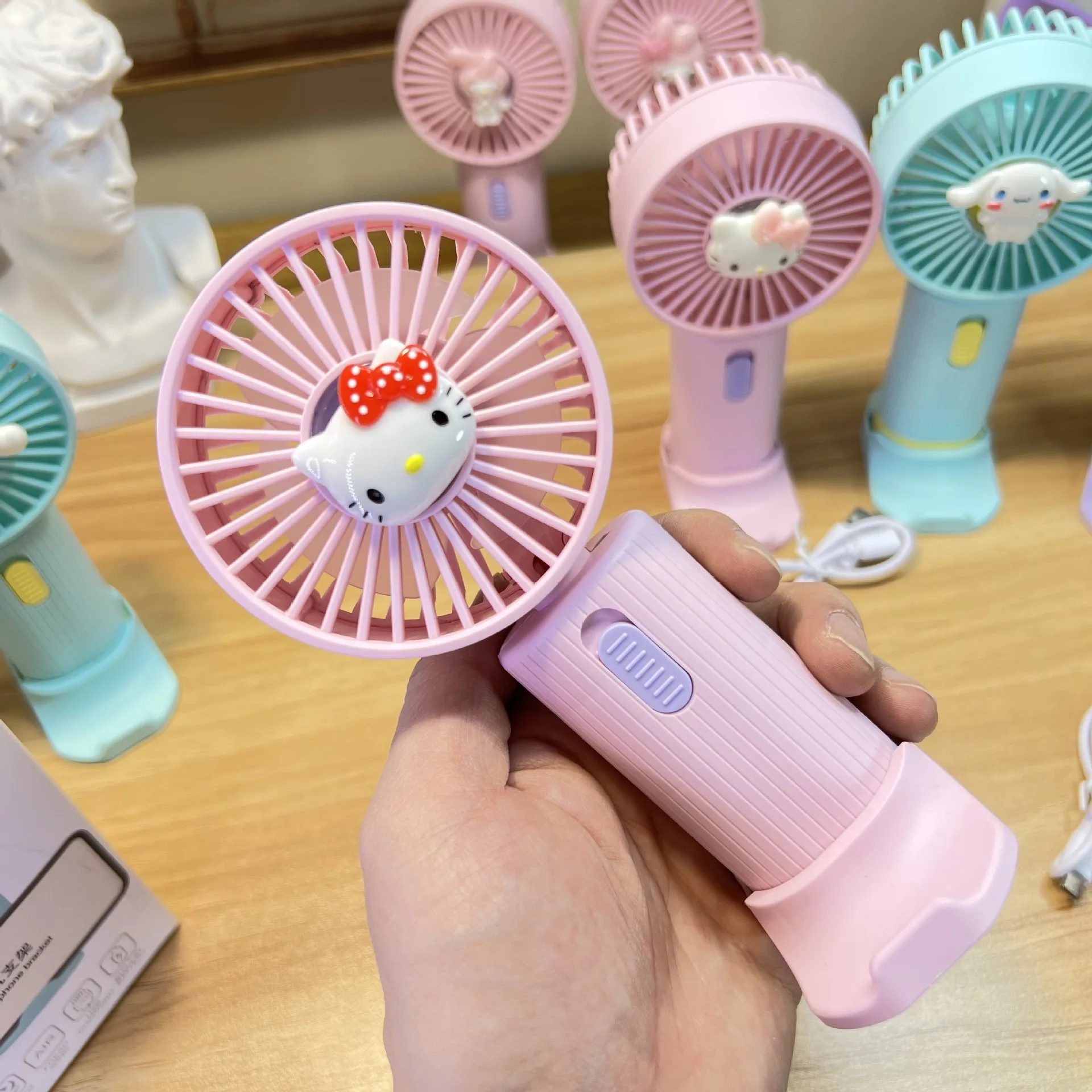 Kawaii Hello Kitty Rechargeable Fan USB Cartoon Portable